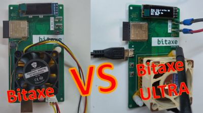Bitaxe BM1397 vs Bitaxe Ultra BM1366